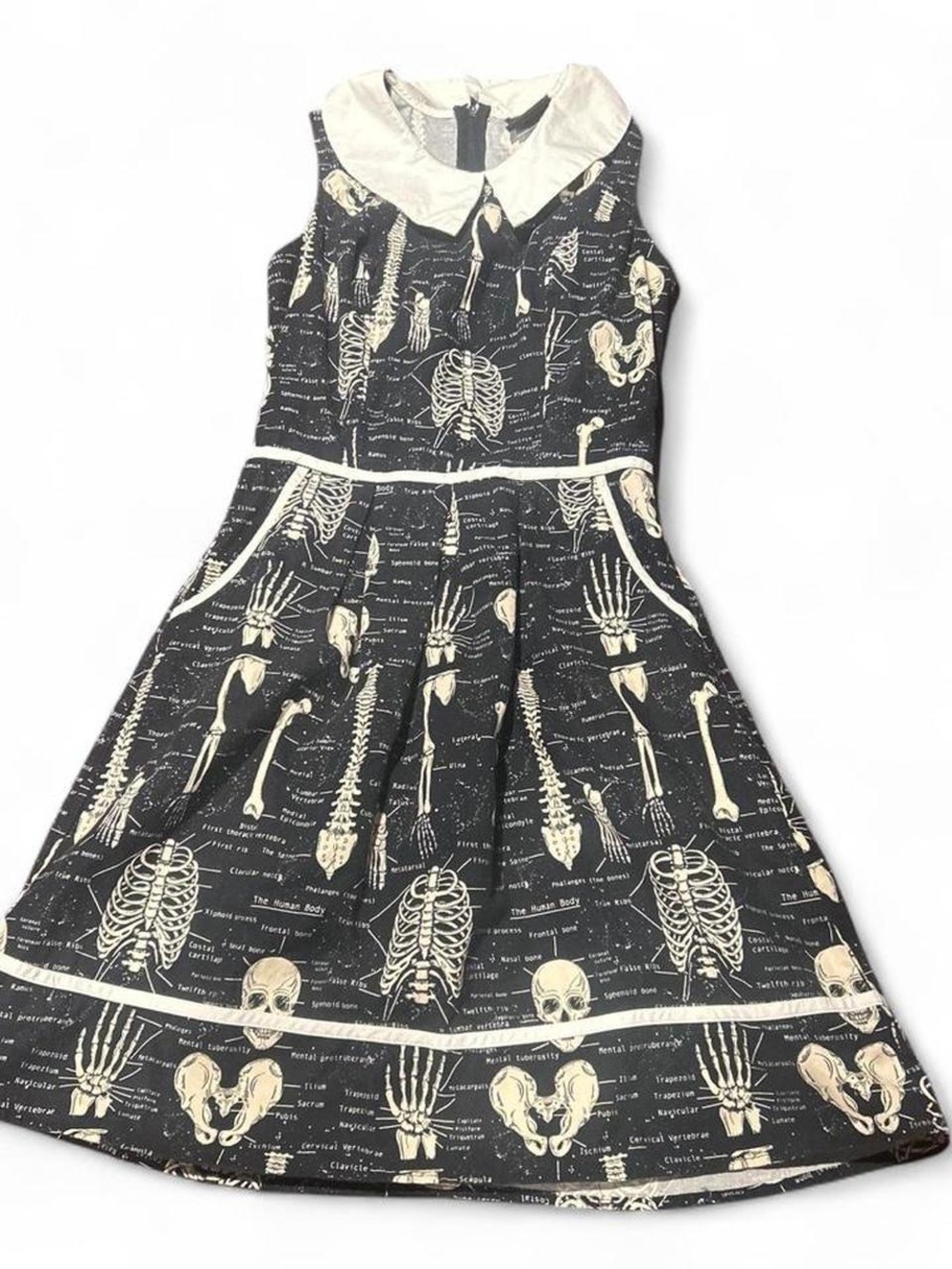 Folter Glow-in-the-Dark Skeleton Print Fit-and-Flare Dress (Medium) 🩻